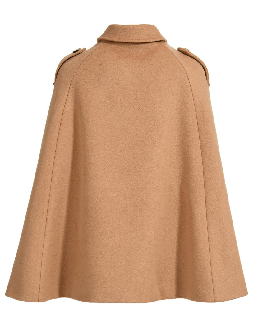 Women camel cashmere cape designed by MVFURS