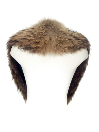 A raccoon fur collar designed by MVFURS.
