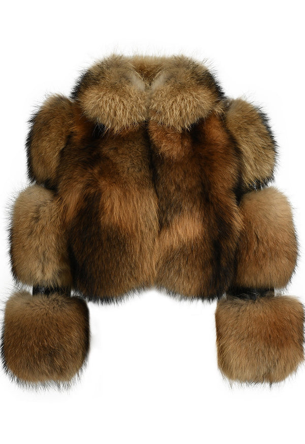 Cropped Cut Raccoon Fur Coat