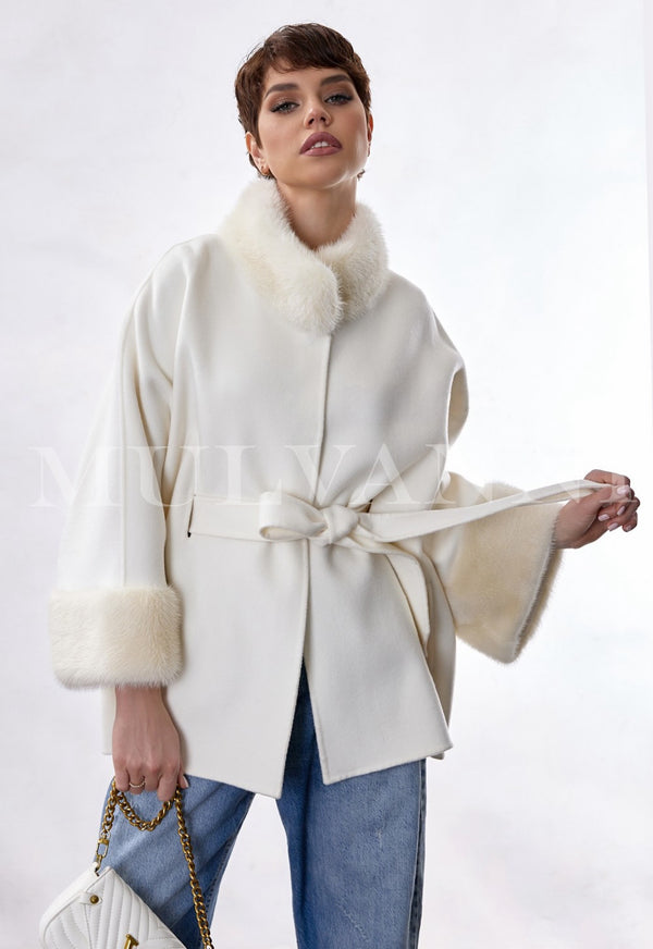 BETTINA Cashmere Coat with Mink Fur