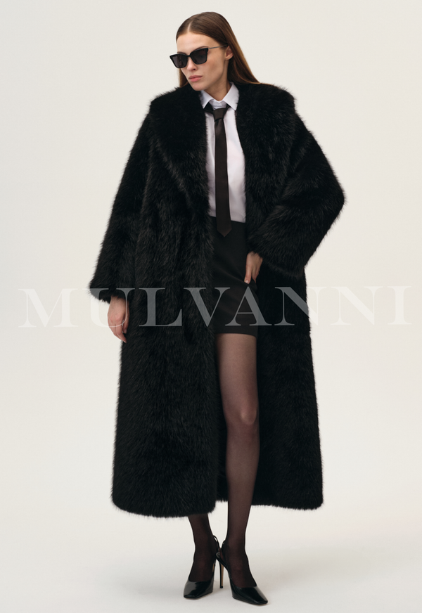 Manteau long en fausse fourrure IVANA