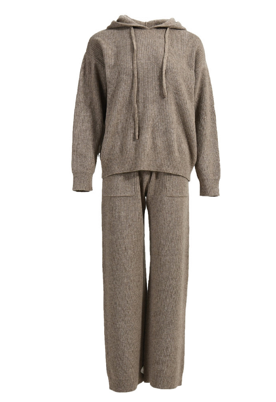 Chai Cashmere Tracksuit with fox fur, super soft 100% cashmere wool, women's luxury loungewear in relaxed fit, ideal for cooler days