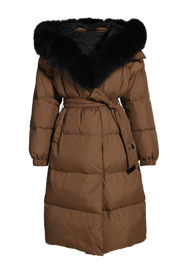 POLINA Brown Fox Fur Down Parka