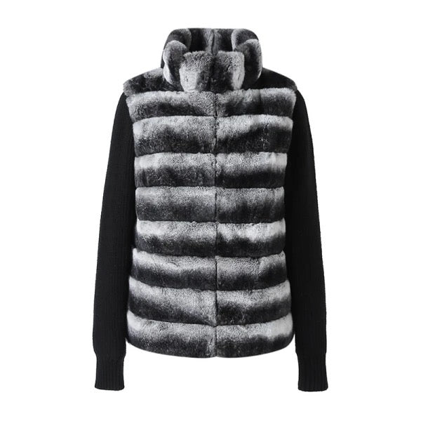 REEMA Black Rex Rabbit Cashmere Jacket