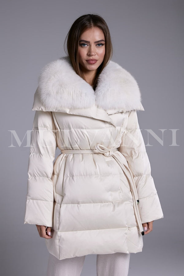 VIOLA Down Fur Jacket with Fox Fur