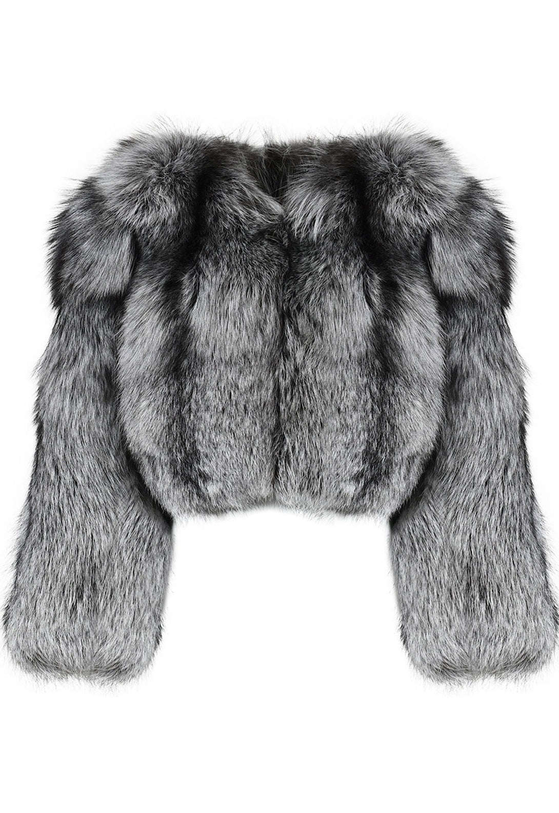 A silver fox fur coat, radiating sophistication and charm, ideal for making a statement at any winter occasion.