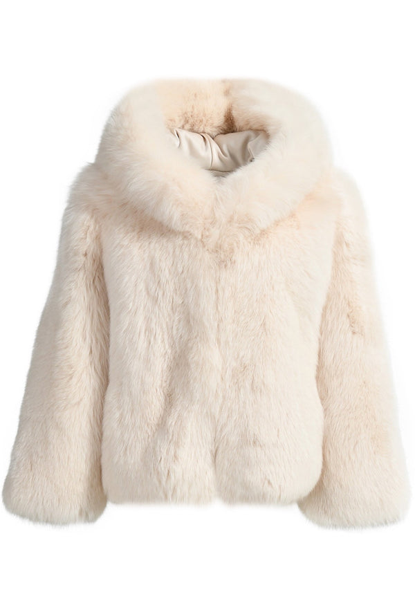 Full Pelt Hooded Fox Fur Coat