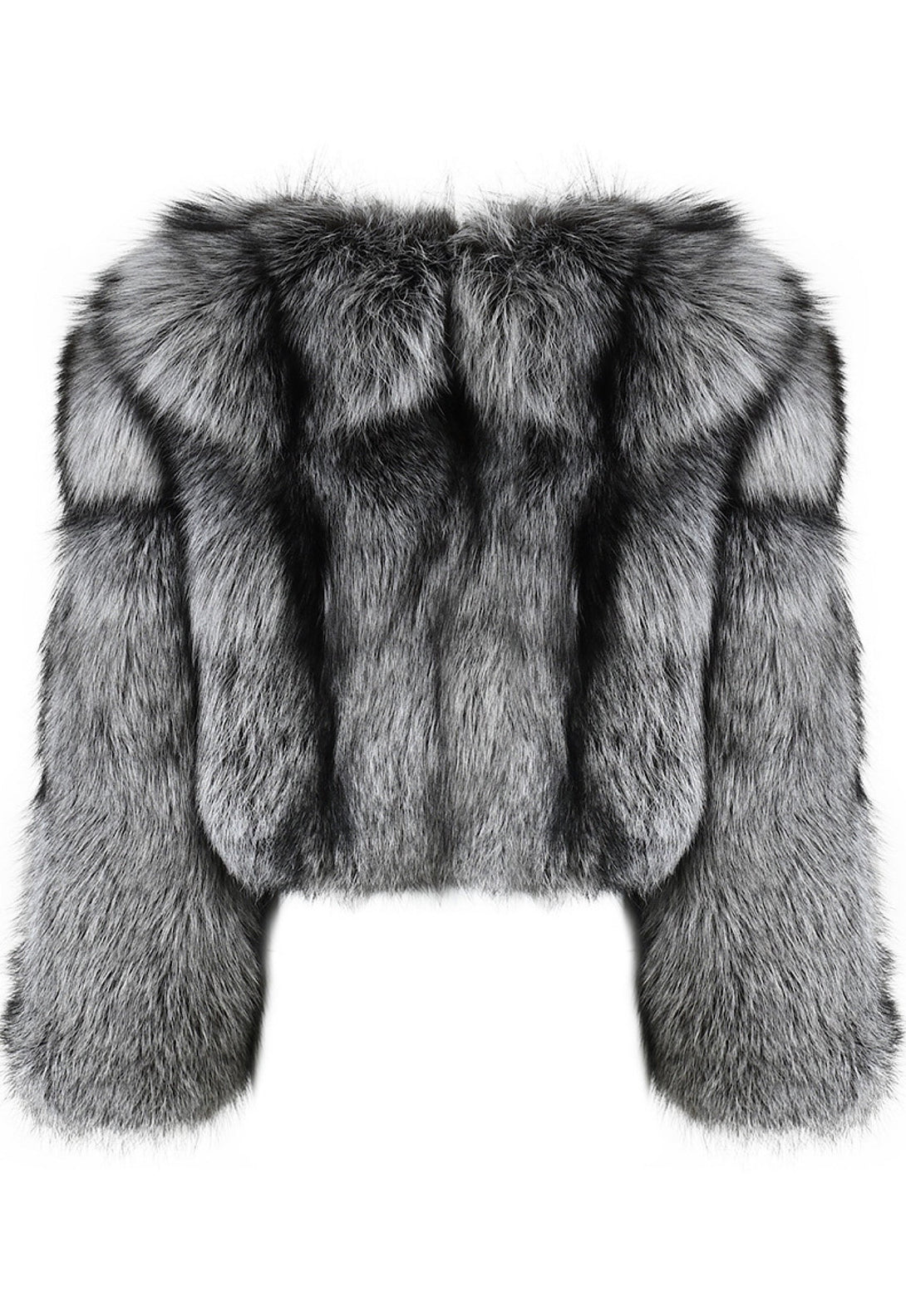 A silver fox fur coat, radiating sophistication and charm, ideal for making a statement at any winter occasion.