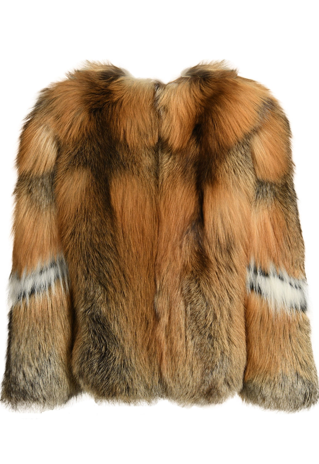 A stunning plush red fox fur coat designed to make a statement, blending luxury with timeless elegance for special occasions.