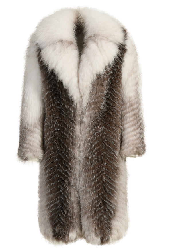 Artic Marble Crossed Fur Coat