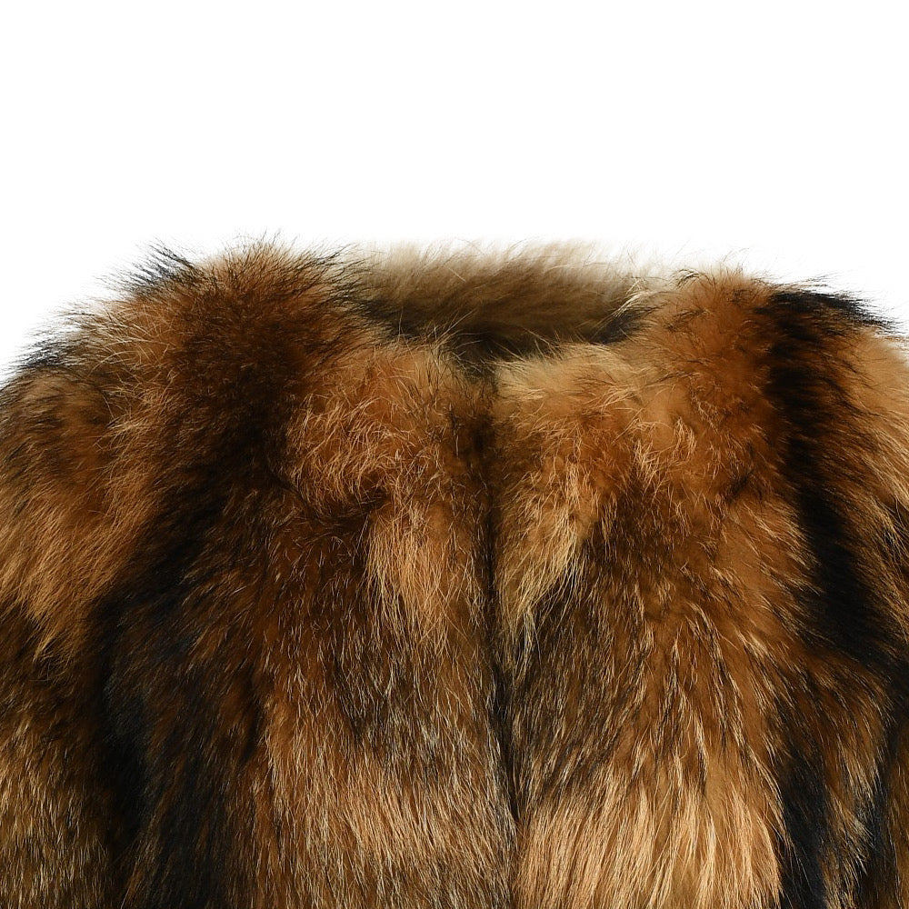 Women raccoon fur coat designed by MVFURS