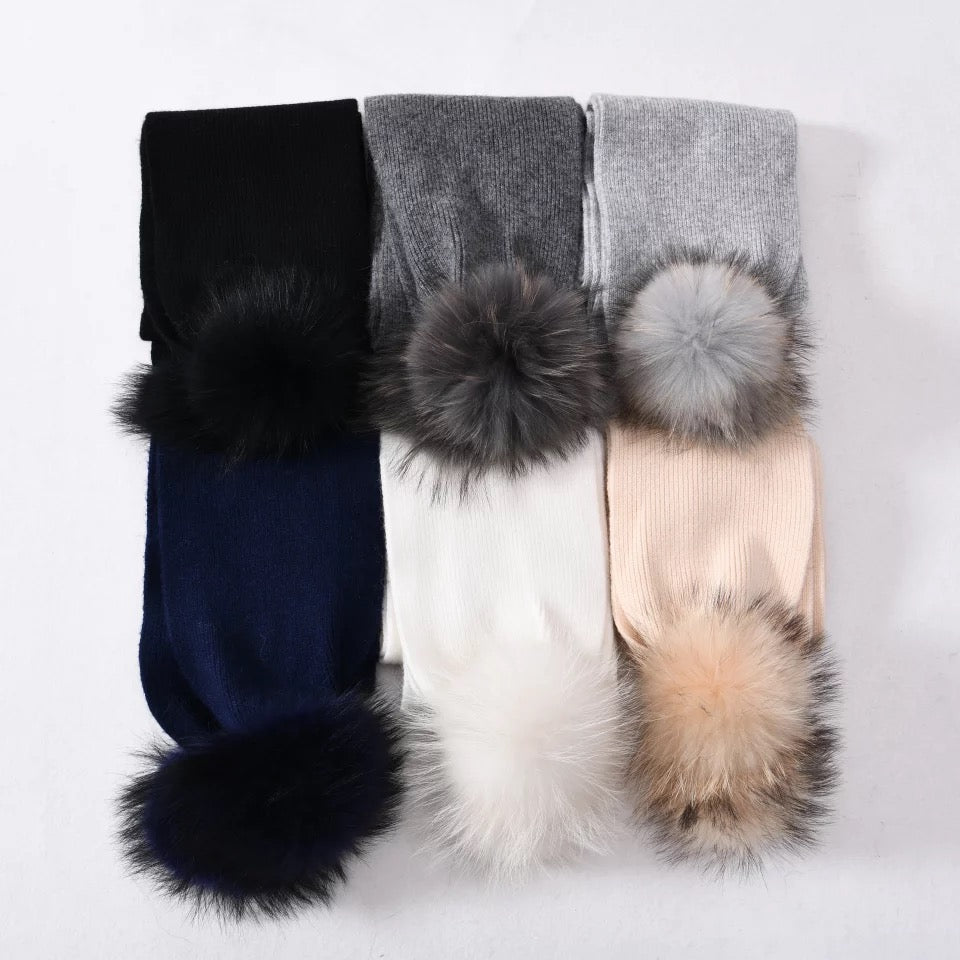 A cashmere fur scarf designed by MVFURS